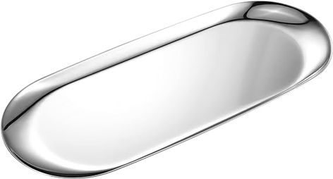 Amazon.com: Silver Oval Vanity Tray, Stainless Steel Jewelry Tray, Bathroom Tray, Makeup Cosmetic Trays,Towel Napkin Tray,Storage Organizer,11.8 x 4.8 inches (L*W), Large : Home & Kitchen Guest Hand Towels, Tray Storage, Small Sink, Bathroom Tray, Kitchen Soap, Small Tray, Cosmetic Organizer, Vanity Tray, Jewelry Tray