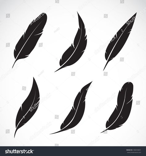 Vector group of black feather on white background. Easy editable layered vector illustration. #Ad , #Ad, #feather#white#black#Vector Feather Icon, Crow Feather, Raven Feather, Feather Illustration, Feather Drawing, Feather Vector, Vintage Icons, Feather Art, Stencil Patterns