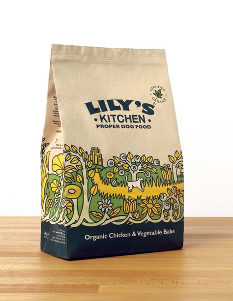 Lily's Kitchen Proper Dog Food — The Dieline - Branding & Packaging Organic Food Packaging, Pet Food Packaging, Organic Dog Food, Organic Packaging, Dog Food Brands, Food Branding, Chocolate Packaging, Tea Packaging, Food Packaging Design