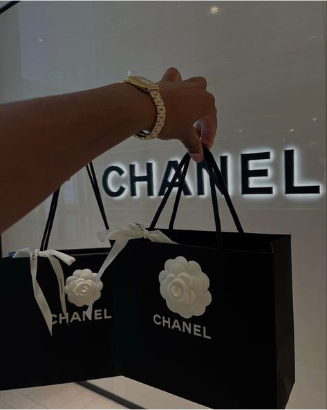 Women holding Chanel shopping bags Shopping Pictures, Chanel Aesthetic, Vision Board Pics, Vision Board Party, Career Vision Board, Manifesting Vision Board, Vision Board Images, Luxury Lifestyle Women, Vision Board Photos