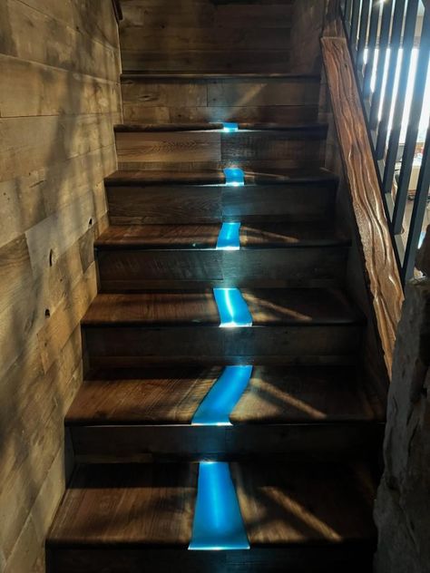 Epoxy Stairs Staircases, Epoxy Resin Stairs, Resin Staircase, Epoxy Stairs, Resin Stairs, Walnut Stairs, Stairs Diy, Steel Workshop, Mixing Paint Colors