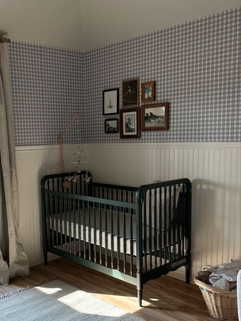 Vintage lake house heirloom old americana style nursery classic baby boy newborn room Erin Napier Nursery, Lake House Nursery, Coastal Cottage Nursery, Old English Nursery, Vintage Sailboat Nursery, Americana Nursery Boys, Vintage Americana Nursery, Vintage Ralph Lauren Nursery, American Nursery Theme