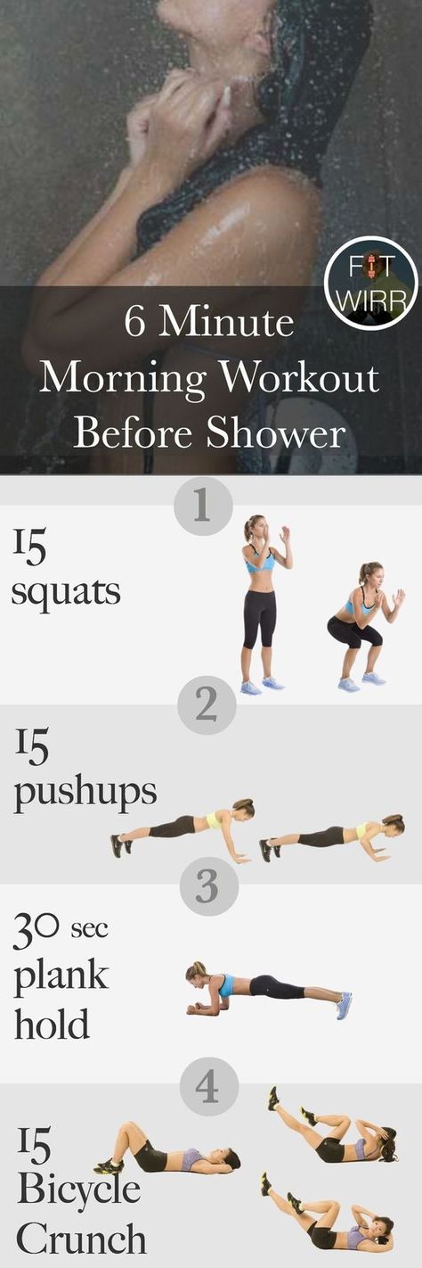 6 minute workout when your looking to squeeze in a workout on a busy day. Looks easy enough to use on a clinical or work day.: Membakar Lemak Perut, Workout Morning, Morning Workout Routine, Fitness Routines, Trening Fitness, Yoga Exercises, Gym Outfits, Belly Fat Workout, Body Fitness