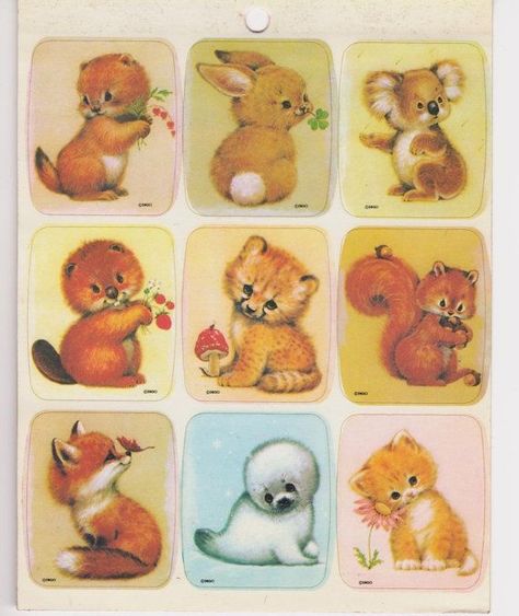 Hallmark Critter Sitters (1976). Hallmark Stickers, Stream Ideas, Critter Sitters, Dog Drawings, Vintage Stickers, Fun Memories, Vintage Drawing, Vintage Kitsch, Drawing Board