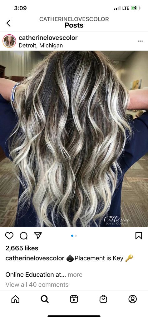 Ashy Blonde Highlights On Dark Hair, Butterfly Layers, Chunky Blonde Highlights, Types Of Hair Color, Money Pieces, Blonde Highlights On Dark Hair, Grey Blonde Hair, Chunky Highlights, Shadow Root