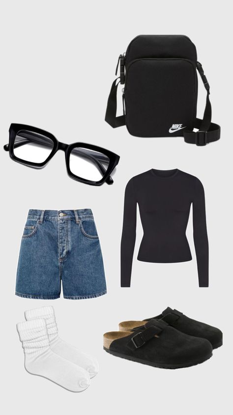 Black Birkenstock Clogs Outfit, Black Clogs Outfit, Birkenstock Clogs Outfit, Cute School Fits, Birkenstock Clog, Clogs Outfit, Black Birkenstock, Black Clogs, Baddie Fits