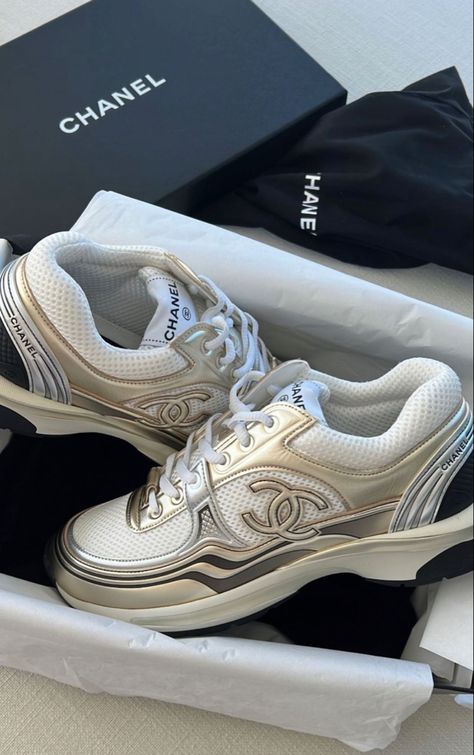 Chanel sneakers, luxury sneakers, rich girl, soft girl era, black feminity, Chanel, #giftsforher #designer #blackgirlfashion #blackgirlaesthetic #aesthetic #luxurylifestyle #balenciaga #shoes #luxurylifestyle #expensivelifestyle #aesthetic #luxury #luxurylifestyle #blackgirlaesthetic #blackgirlluxury #expensivelifestyle #billionarelifestyle #channel Chanel Sneakers Outfit, Chanel Shoes Outfit, Black Feminity, Jordan Shoes Men, Chanel Trainers, Channel Shoes, Women Nike Shoes, Shoes Air Max, Soft Girl Era