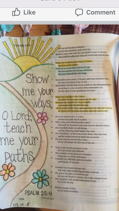 Psalm 25:4 Psalm 25 4, Bible Journal Notebooks, Bible Journaling For Beginners, Psalm 25, Bethel Music, Bible Journaling Ideas Drawings, Bible Doodling, Bible Journal Notes, Bible Study Methods