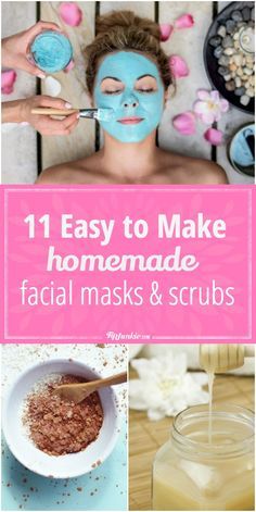 11 Easy to Make Homemade Facial Masks and Scrubs Spa Face Mask, Homemade Facial Scrub, Face Mask At Home, Facial Recipe, Homemade Facial, Mask At Home, Avocado Face Mask, Homemade Facial Mask, Brown Spots On Face