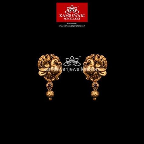 Gold Studs Earrings Indian Antiques, 6 Grams Gold Earrings, Simple Earrings Gold Indian, Gold Earing Design New, 5 Grams Gold Earrings, Jewellers Shop, Kameswari Jewellers, Gold Earrings For Kids, Small Earrings Gold