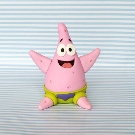 Spongebob Birthday Cake, Spongebob Cake, Spongebob Birthday, Cake Topper Tutorial, Fondant Animals, Fondant Tutorial, Fondant Decorations, Sponge Bob, Fondant Toppers