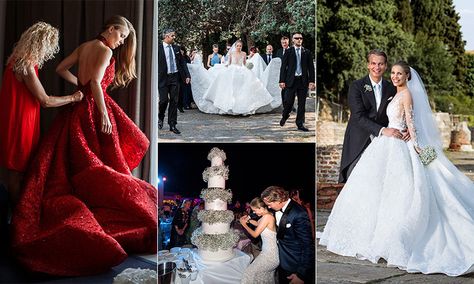 Victoria Swarovski's wedding: all the photos Swarovski Wedding Dress, Castle Life, Celebrity Brides, Stunning Wedding Photos, Celebrity Bride, Events Planning, Luxury Wedding Decor, Wedding Movies, Designing Ideas