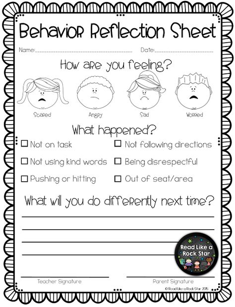 How I Create and Maintain A Positive Classroom Culture for K-2! Behavior Worksheets, Behavior Reflection Sheet, School Lunchroom, Behavior Reflection, Behaviour Strategies, Responsive Classroom, Behavior Interventions, Classroom Culture, Classroom Behavior Management