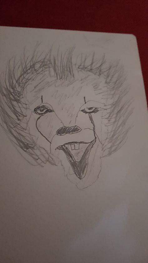 Pennywise from IT the Movie drawing Scary Things To Draw Easy Step By Step, Scary Movie Drawings Easy, Scary Drawings To Draw Easy, Movie Drawings Easy, Scary Movie Dibujo, Horror Movie Drawings Easy, Pennywise Drawing, Pennywise Painting, Scary Things To Draw