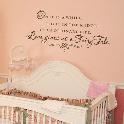 great quote for a little girls room Antique Nursery Decor, Royal Nursery, Baby Wall Decals, Baby Decals, Print Lettering, Dream Nursery, Princess Nursery, Fairytale Nursery, Nursery Girl