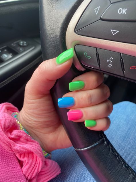 Nails Colors Summer 2024, Summer Nails Bright Colors, Nails Bright Colors, Witchy Stitcher, Nails Colors Summer, Summer Nails Bright, Country Acrylic Nails, Ideas Uñas, Nails Bright