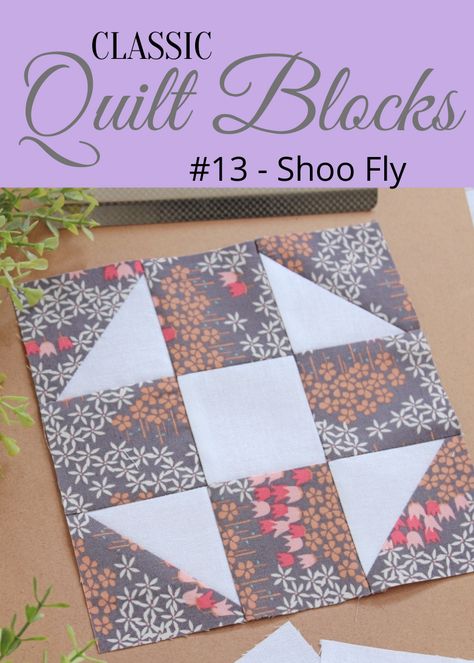 {Classic Quilt Blocks} Shoo Fly - Scrappy Block Variation - Threadbare Creations 4 Inch Quilt Block Patterns, 6 In Quilt Blocks, Shoofly Quilt Block, 2 Block Quilts, Easy Quilting Blocks, Traditional Quilt Blocks Simple, 9” Quilt Blocks, Shoo Fly Quilt Pattern, 9 Inch Quilt Block Patterns Free