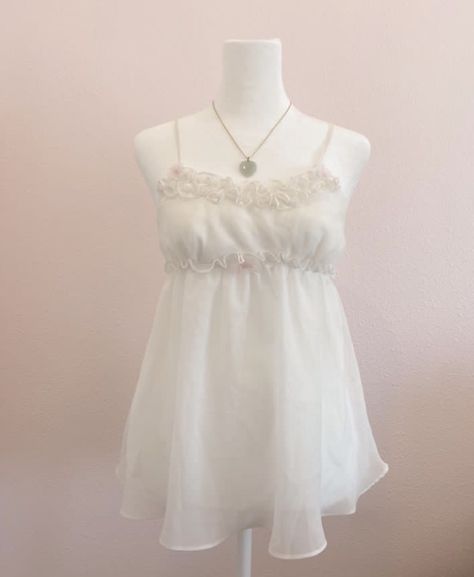 Babydoll Dress Nightwear Vintage, Babydoll White Dress, Babydoll Night Dress, Babydoll Dress Nightwear, Babydoll Outfit, Cute Slip Dress, Babydoll Dress Vintage, Vintage Babydoll Dress, Camisole Outfit