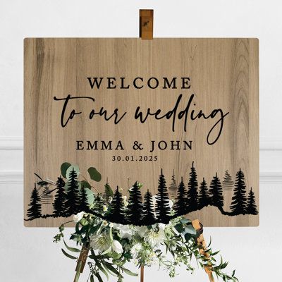 Welcome Rustic Wedding Sign, Wedding Signs For Reception Rustic, Welcome To Wedding Sign Entrance, Western Wedding Signs, Name Wedding Signs, Rustic Welcome Sign Wedding, Wooden Welcome Sign Wedding, Wedding Signs Boho, Rustic Wood Wedding Decor