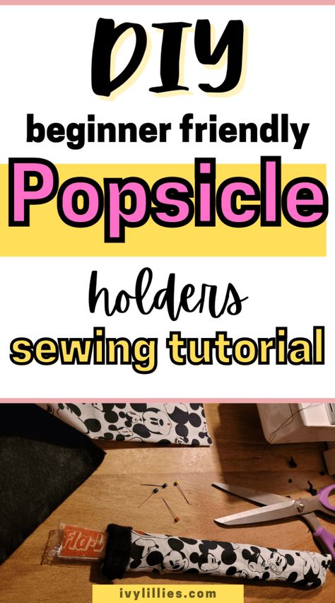 Popsicle Koozie, Popsicle Holders, Sewing Machine Thread, Diy Holder, Small Projects, Easy Sewing Projects, How To Sew, Learn To Sew, Popsicles