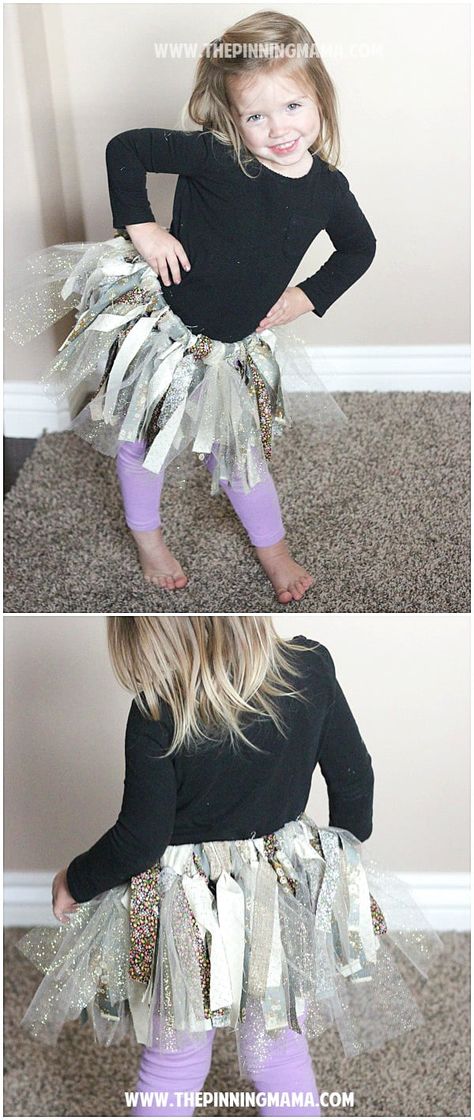 Making a fabric tutu skirt for a baby or little girl is easy with this tutorial and tutu size chart from newborn to 5 years old!  They are perfect for a birthday outfit, or just to jazz up everyday… Baby Diy Sewing, Girls Tulle Skirt, No Sew Tutu, Baby Tutu Dresses, Fabric Tutu, How To Make Tutu, Girls Dresses Diy, Diy Tutu