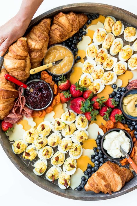 Serve a Breakfast Board (with these Brunch Board Ideas) for your next gathering, with oats, pancakes, waffles, eggs, and more!