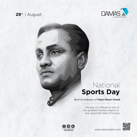 We pay our tribute to one of the greatest hockey players to ever grace the field of hockey National Sports Day..! #Damas #Laminates #laminate #laminatescollection #LaminatesDesign #BestLaminates #LuxuryLaminates #LaminateCollection #NationalSportsDay #SportsDay2020 #SportsDay #Sports #SportsDayofIndia #DhyanChand #IndianSports National Sports Day Creative Ads, Sketches Reference, Dhyan Chand, National Sports Day, Figure Sketches, National Days, Short Acrylic, Figure Sketching, Sports Day