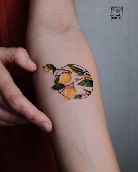 Botanical Illustration Tattoo, Italy Tattoo, Line Drawing Tattoos, Fruit Tattoo, Shell Tattoos, Be More Active, Lemon Trees, Lemon Lemonade, Only Me