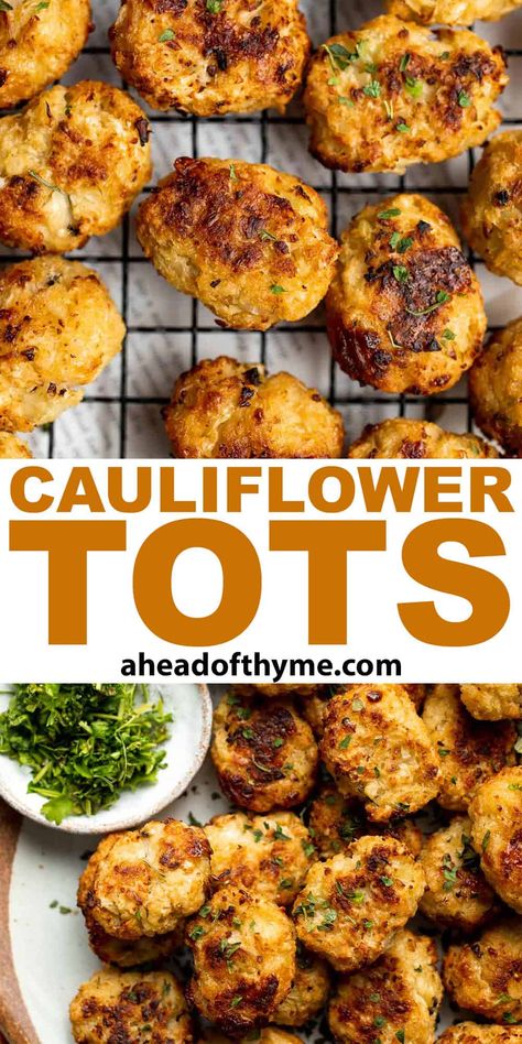 Cauliflower Tots Air Fryer Cauliflower Tots, Vegetable Tots, Tater Tot Recipe, Cauliflower Appetizer, Healthy Tater Tots, Cauliflower Tater Tots, Homemade Tater Tots, 2023 Thanksgiving, Cauliflower Tots