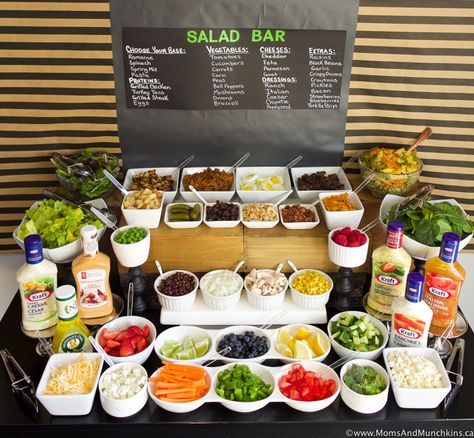 Salad Bar Party, Salad Bar Ideas, Ultimate Salad, Party Food Bars, Unique Salad, Potato Bar, Graduation Party Foods, Pasta Bar, Party Food Buffet