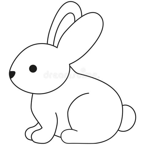 Rabbit Drawing Easy, Animal Outline, Free Kids Coloring Pages, Rabbit Drawing, Fruit Coloring Pages, Easy Drawings For Kids, Outline Drawings, Flower Coloring Pages, Cute Easy Drawings