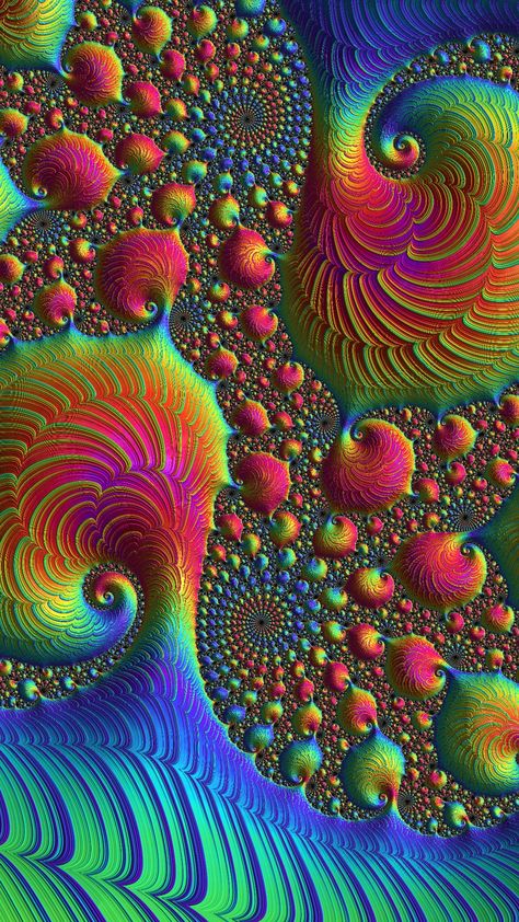 Fractal Art Bright Colors Wallpapers, Fractals In Nature, Bright Colors Art, Hd Flower Wallpaper, Sacred Geometry Patterns, Fractal Images, Psychadelic Art, Trippy Wallpaper, Peace Art