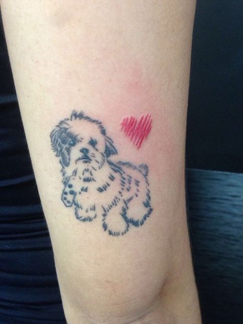 Top 50+ Shih Tzu Tattoos of All-Time | Page 8 of 11 | The Paws Puppy Tattoos, Obx Tattoos, Shih Tzu Tattoo, Someday Tattoo, Puppy Tattoo, Pug Tattoo, Dog Memorial Tattoos, Dog Paw Tattoo, Tattoo Dog