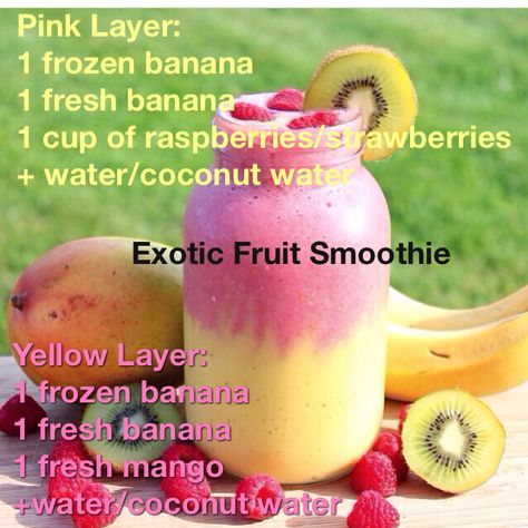 2 Layer Smoothie, Layered Smoothie, Smoothie Banana, Fun Drink Recipe, Fruit Smoothie Recipes Healthy, Easy Healthy Smoothies, Smoothie Recipes Healthy Breakfast, Drink Recipes Nonalcoholic, Summer Smoothies