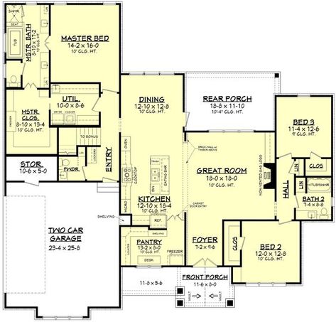 I really like the pantry in this plan. I also like that there is a bathroom upstairs by the bonus room. House Plan Hidden Pantry, House Plans With Hidden Pantry, House Plans With Pantry, House Plans With Hidden Rooms, Hidden Pantry Floor Plan, Closed Floor Plan Layout, Hidden Pantry, Pantry Laundry, Craftsman Design