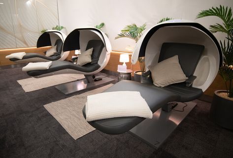 Space Age Interior, Nap Pod, Chill Lounge, Sleeping Pods, Airport Lounge, Sleeping Room, Power Nap, Relaxation Room, British Airways