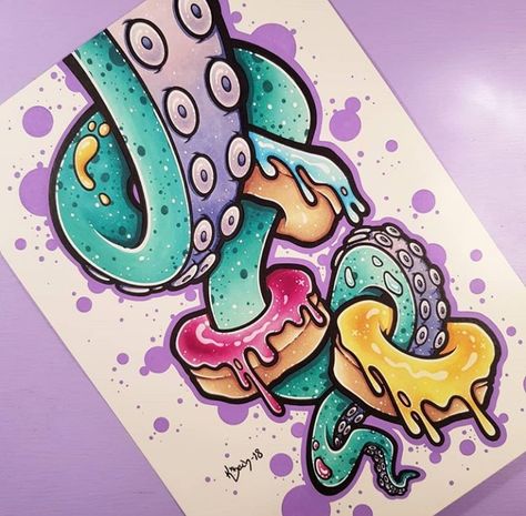 Pop Art Marker Drawing, Posca Art Graffiti, Posca Art Ideas Inspiration, Posca Lettering, Tentacles Illustration, Pop Up Books, Typography Art Quotes, Galaxy Artwork, Markers Drawing Ideas