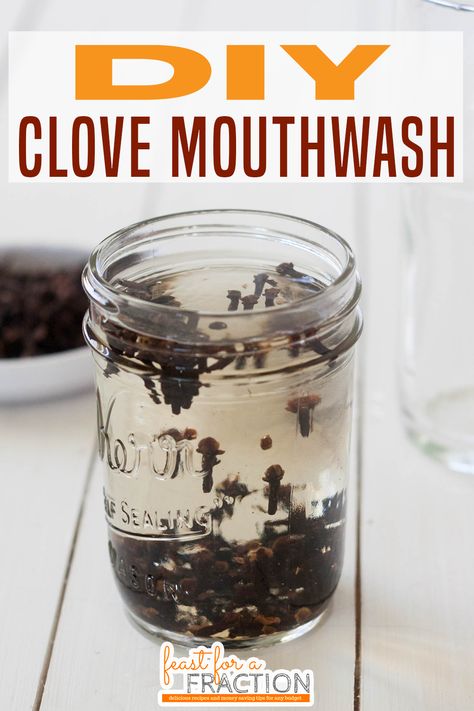 Mouthwash Diy, Clove Mouthwash, Mouthwash Recipe, Diy Mouthwash, Remedies For Dry Mouth, Homemade Mouthwash, Teeth Whitening Diy, Teeth Health, Homemade Diy