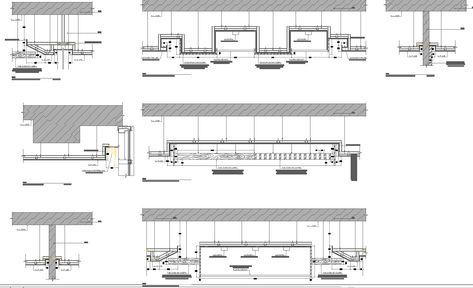 False ceiling section detail drawings cad files. Include sections, electrical fixture detail and cable detail of false ceiling. Ceiling Section Detail, False Ceiling Section, Bubble Diagram Architecture, Office Ceiling Design, Section Detail, Gypsum Ceiling Design, Wooden Ceiling Design, Ceiling Details, Detail Drawing