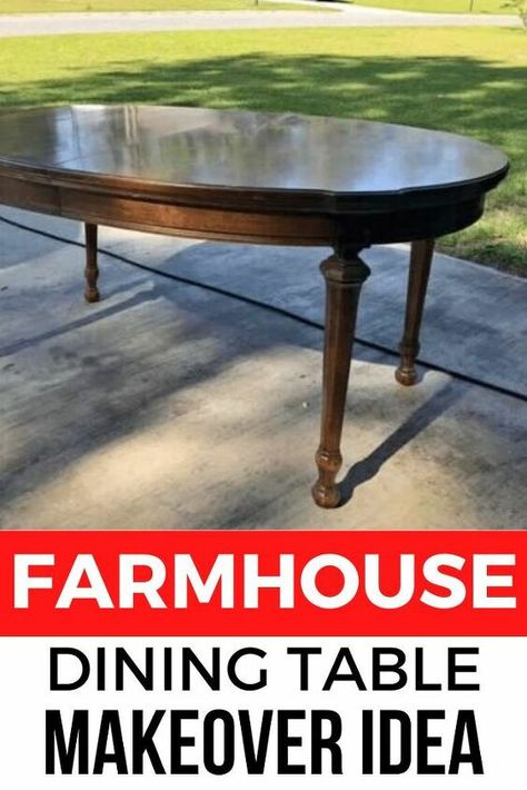 Farmhouse Dining Table Makeover, Diy Farmhouse Dining Table, Farmhouse Upcycle, Table And Chairs Makeover, Diy Table Makeover, Oval Kitchen Table, Dining Chair Makeover, Oval Dining Room Table, Dining Room Table Makeover