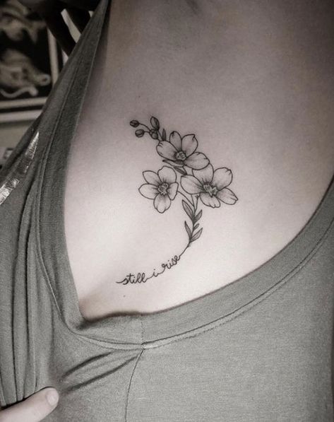 Still I Rise Tattoo Flowers, Be Still And Know Tattoo With Flowers, Still I Rise Flower Tattoo, I Rise Tattoo, Still I Rise Tattoo, Rise Tattoo, Peace Tattoos, Strength Tattoo, Still I Rise