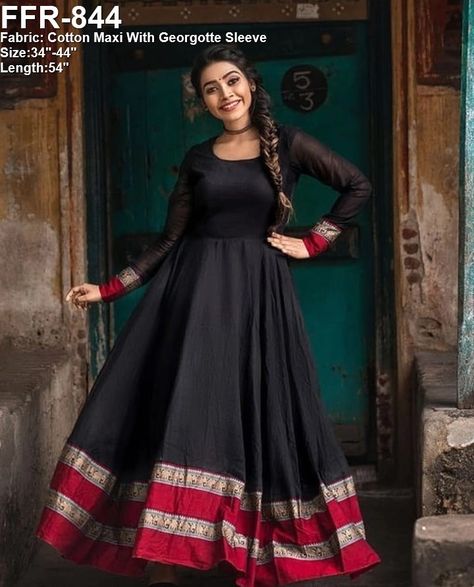 Khan Saree Dress, Plain Saree Long Frock Designs, Khan Saree Dress Pattern, Frock Traditional, Khan Fabric, Long Frock Designs, Long Gown Design, Anarkali Dress Pattern, Designer Gown