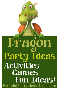 Dragon themed birthday party games, activities, party food, decorations, invitation ideas, and everything you need to plan the perfect dragon party.  Great for boys and girls of all ages!  #dragon #birthday Dragon Party Ideas, Ideas For Party Games, Dragon Themed Birthday Party, Ideas Birthday Party, Girls Party Games, Dragon Birthday Parties, Knight Party, Slumber Party Games, Dragon Kid