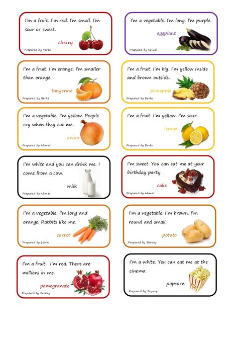 Food riddles Food Riddles, Healthy Food Activities, Animal Riddles, English Riddles, New Year Food, English Poems For Kids, Food Quiz, Canada Food, Funny Riddles