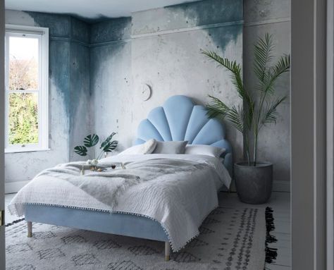 The New Art Deco & Art Nouveau Modern Style, Art nouveau inspired bed Art Nouveau Bedroom, Interior Art Deco, Beautiful Bed Designs, Simple Bed Designs, Velvet Bed Frame, Art Nouveau Interior, Luxury Bedroom Decor, Art Deco Interior Design, Simple Bed