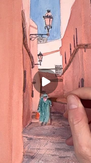 Artist/designer/ Illustrator on Instagram: "Ooh the colors of Morocco 🇲🇦 are the best! This weeks weekly exclusive tutorial on my Patreon is a colorful street scene in Morocco. I break the values down so you can learn how to easily paint scenes like this! 
I still have spots left on my last retreat in 2024 in Morocco in October! If you want lots of one on one time with me and want to paint in an amazing place click the link in my profile! Happy Painting! 
.
.
.
.
.
.
,
 
#watercolor #watercolorpainting #watercolorart #artoftheday #reel #morocco🇲🇦 #artretreat" Youtube Painting, Paintings Tutorials, Happy Painting, Art Retreats, Watercolor Paintings Tutorials, Happy Paintings, Illustrators On Instagram, Painting Tutorials, March 7