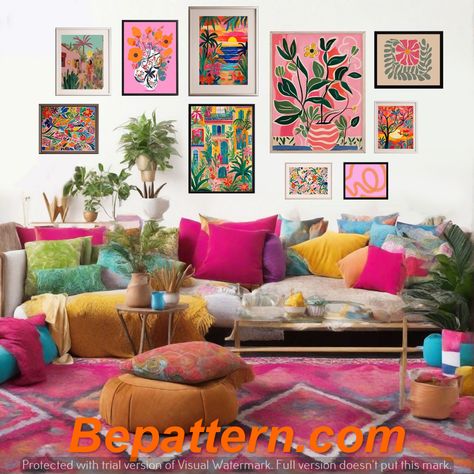 Dive into Color: Trendy Summer Home Decor Ideas 2024
Bepattern.com Funny Wall Decor, Eclectic Wall Art, Bright Walls, Colourful Living Room, Maximalist Decor, Design Del Prodotto, Maximalism, Gallery Wall Set, Colorful Wall Art