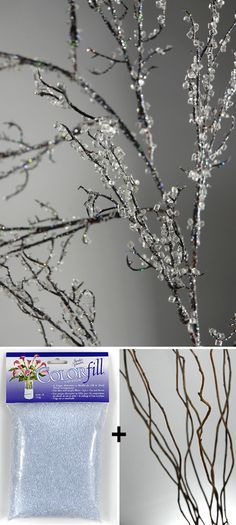 Branch Out! Decorating with Branches • Lots of Ideas & Tutorials! Make iced branches! Iced Branches, Takken Decor, Diy Christmas Decorations For Home, Diy Christmas Ornaments Easy, Homemade Christmas Decorations, Glass Glitter, Diy Christmas Decorations Easy, Branch Decor, Navidad Diy