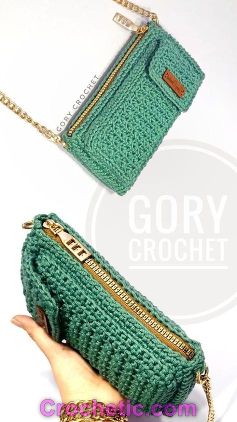 Phone Bag Crochet, Crocheted Purse, Handbag Ideas, Crochet Wallet, Crochet Phone Cases, Bag Tutorials, Accessories Crochet, Diy Crochet Bag, Crochet Rings