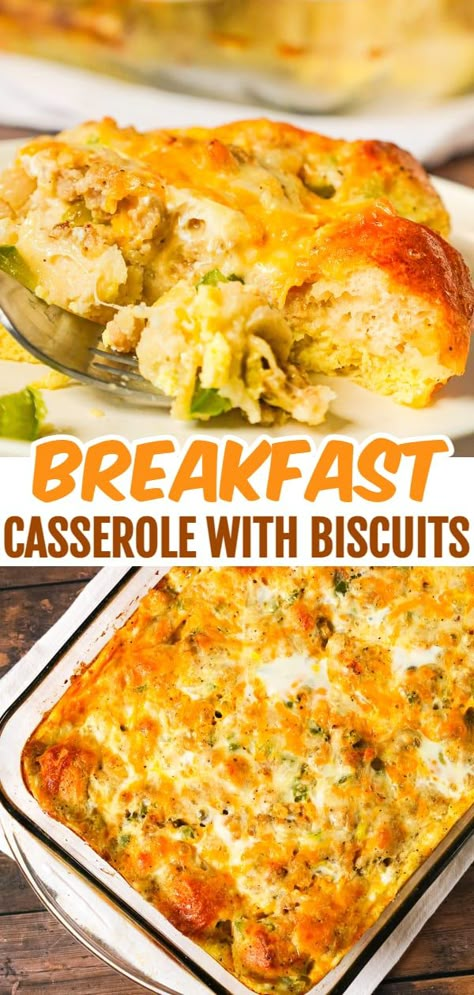 Casserole With Biscuits, Pillsbury Biscuit Recipes, Veggie Breakfast Casserole, Egg And Cheese Casserole, Easy Breakfast Dishes, Breakfast Casserole With Biscuits, Biscuits Casserole, Pillsbury Biscuits, Breakfast Egg Casserole